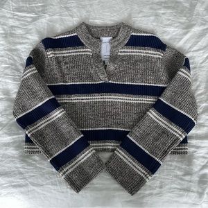 100% cotton crop stripe sweater